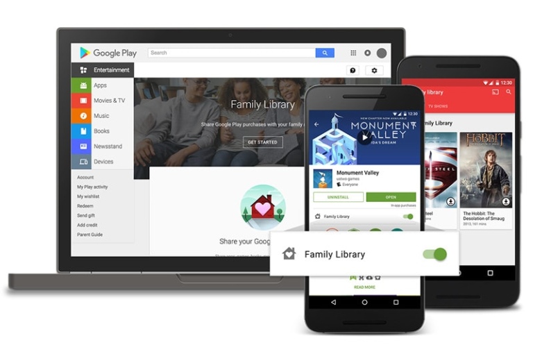 google play family library