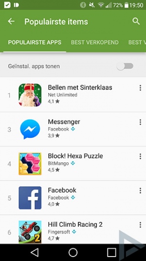 Google Rolt Nieuwe Gebruikersinterface Uit Voor Hitlijsten In Play Store