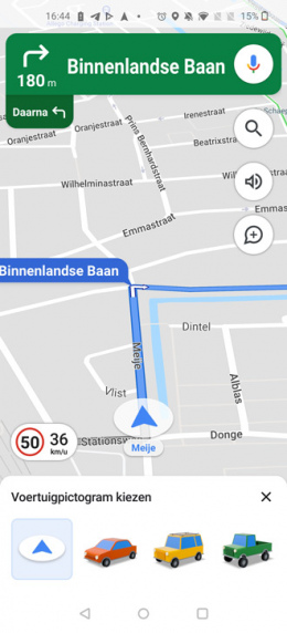 Google Maps auto icoontje