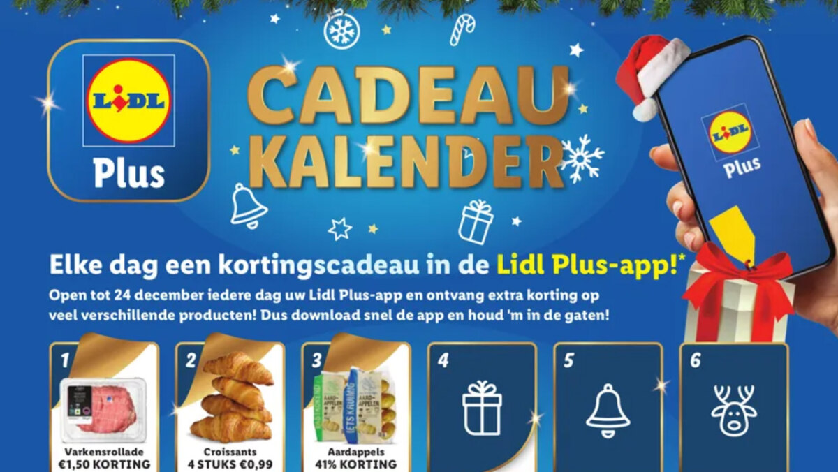 Lidl Plusapp uitgebreid met adventskalender voor korting op boodschappen